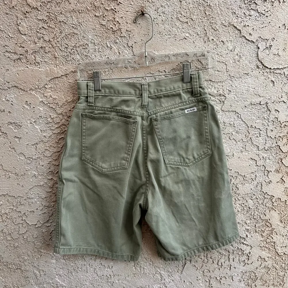 Vintage Bill Blass Sage Green High Rise Denim Jorts Size 8 (XS)